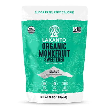 Lakanto Organic Classic Monk Fruit Sweetener 454g bag front