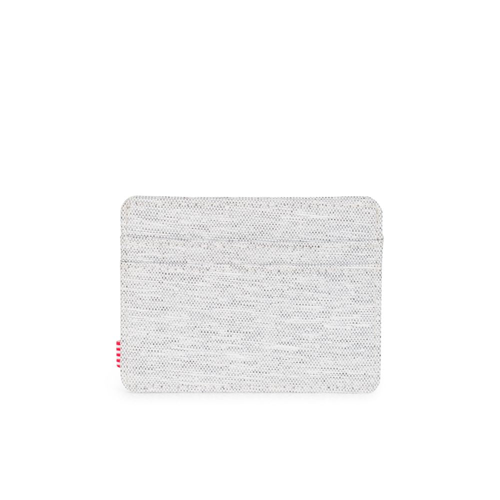 Herschel Charlie Cardholder in Light Grey Crosshatch - detail view