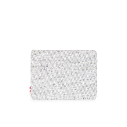 Herschel Charlie Cardholder in Light Grey Crosshatch - detail view