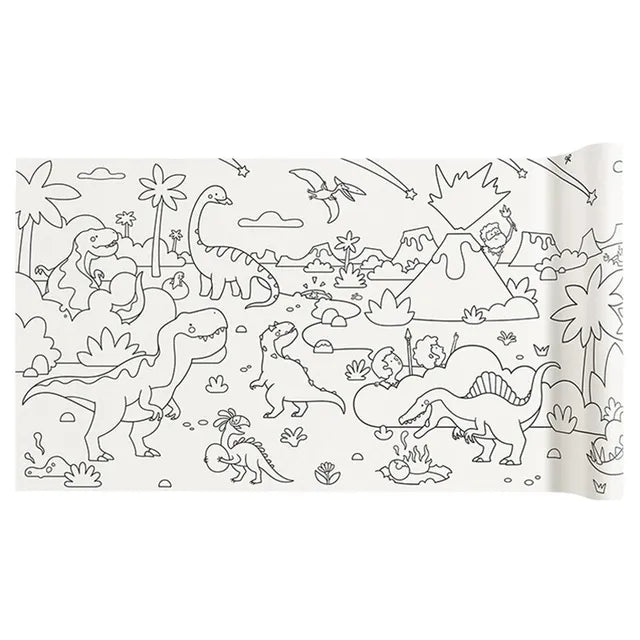 Mideer - Adhesive Colouring Scroll | The Amazing Dinosaurs Mideer - Adhesive Colouring Scroll | The Amazing Dinosaurs