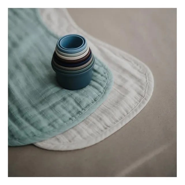 MUSHIE - Muslin Burp Cloth Organic Cotton 2-Pack (Roman Green/Fog) MUSHIE - Muslin Burp Cloth Organic Cotton 2-Pack (Roman Green/Fog)
