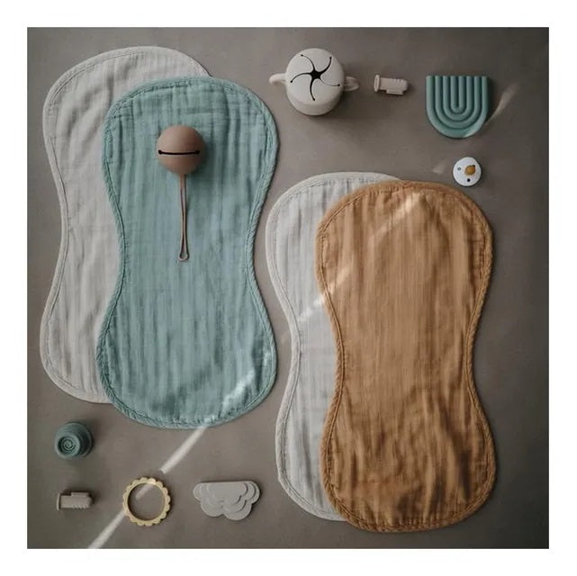 MUSHIE - Muslin Burp Cloth Organic Cotton 2-Pack (Roman Green/Fog) MUSHIE - Muslin Burp Cloth Organic Cotton 2-Pack (Roman Green/Fog)