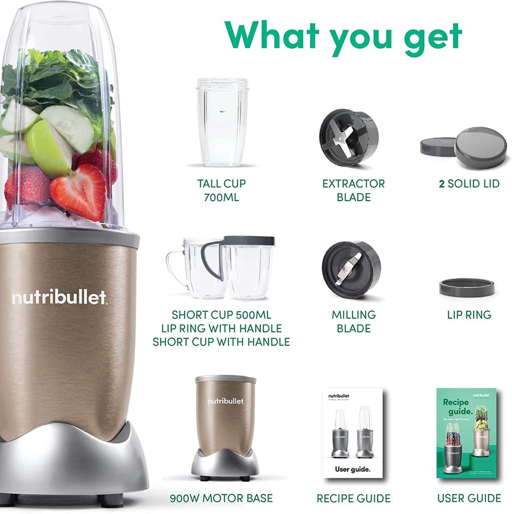 NutriBullet - Blender | Champagne | 900W | 12 Pcs NutriBullet - Blender | Champagne | 900W | 12 Pcs