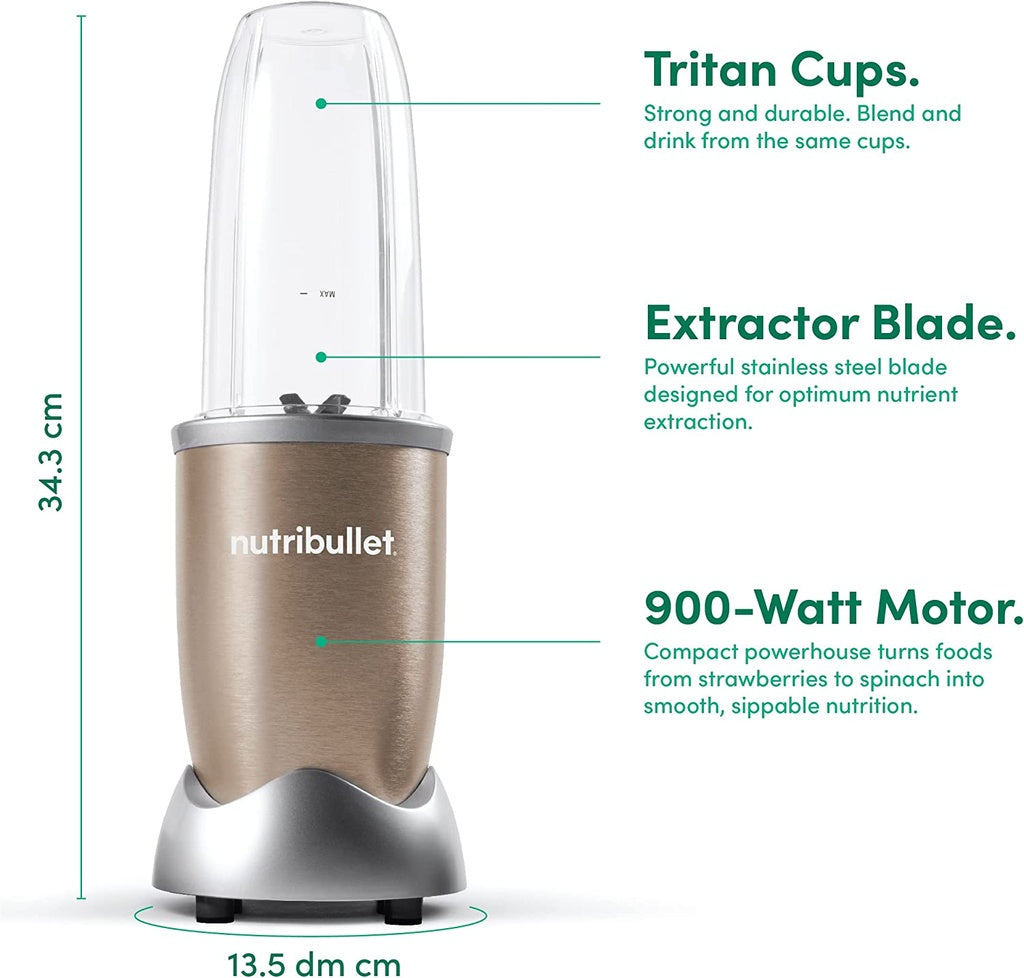 NutriBullet - Blender | Champagne | 900W | 12 Pcs NutriBullet - Blender | Champagne | 900W | 12 Pcs