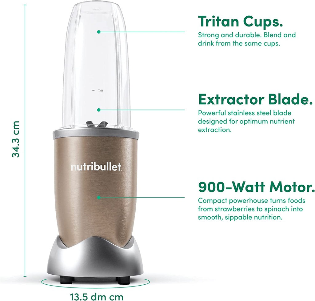 NutriBullet - Blender | Champagne | 900W | 12 Pcs