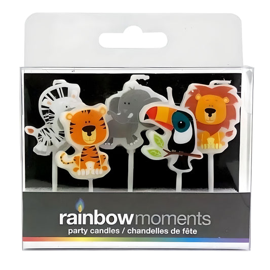 Rainbow Moments - Jungle Animals Candles | 5 pack