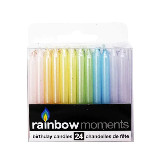 Rainbow Moments - Pearl Pastel Candles | 24 Pack