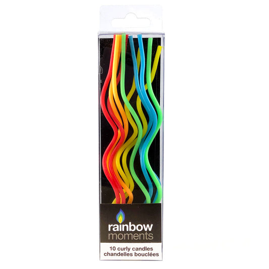 Rainbow Moments - Rainbow Curly Candles | 10 Pack