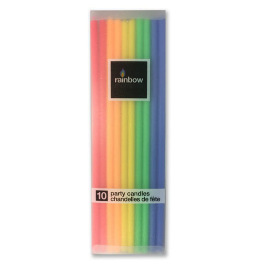 Rainbow Moments - Rainbow Slim Candles | 10 Pack