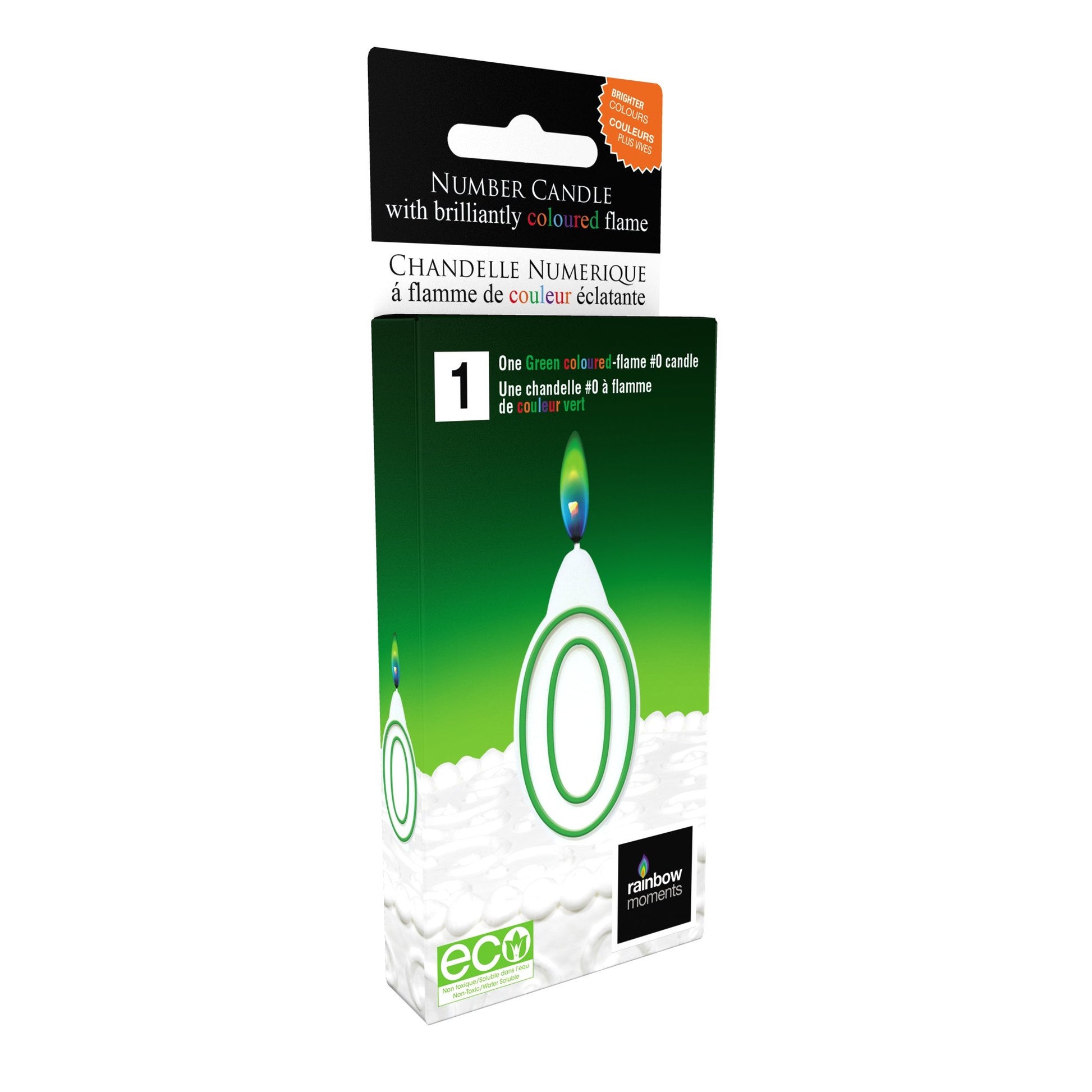 Rainbow Moments - Color Flame Number Candles Green - 0 Rainbow Moments - Color Flame Number Candles Green - 0