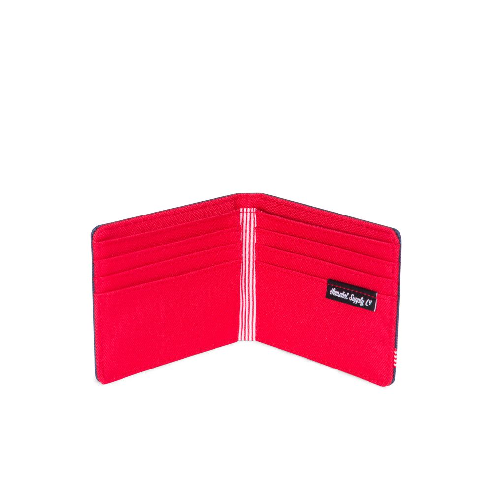 Herschel Roy RFID Wallet in Navy/Red - interior view