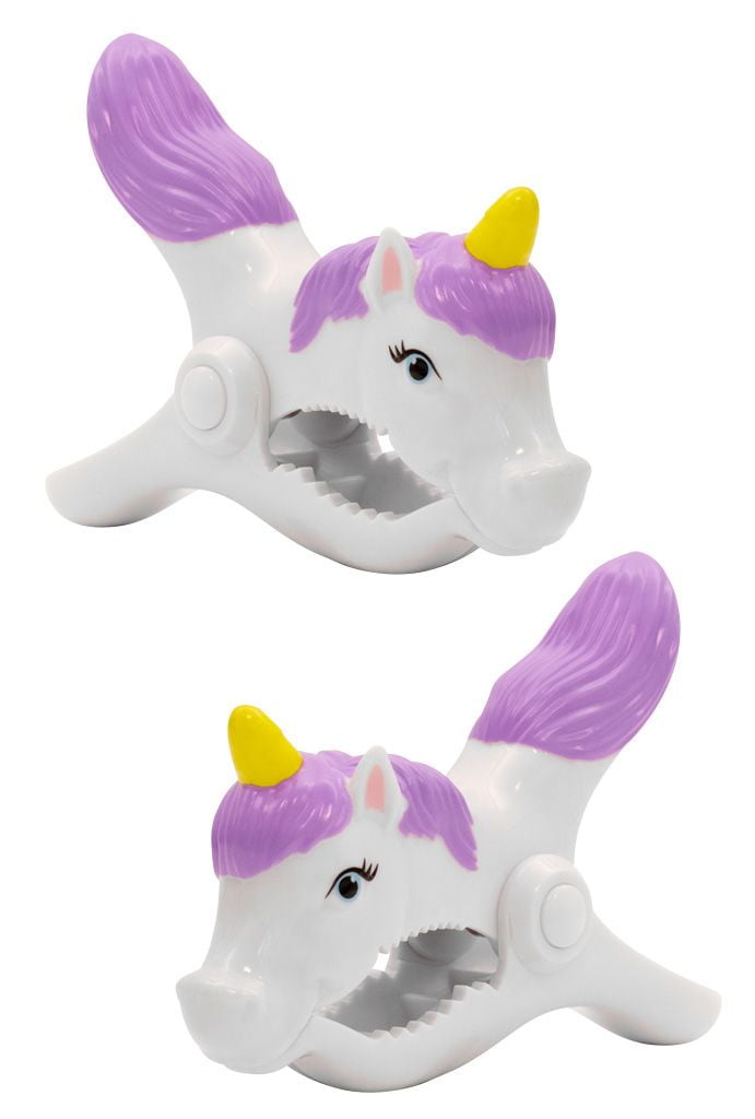 O2COOL Boca Clips Unicorn Purple - beach towel clip