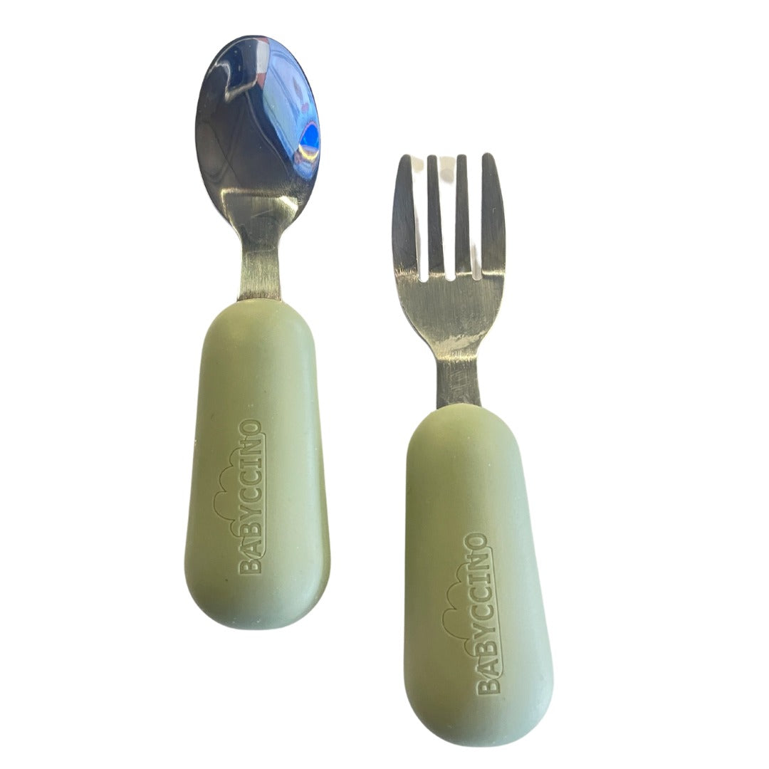 Babyccino - Silicone Fork and Spoon Set Babyccino - Silicone Fork and Spoon Set