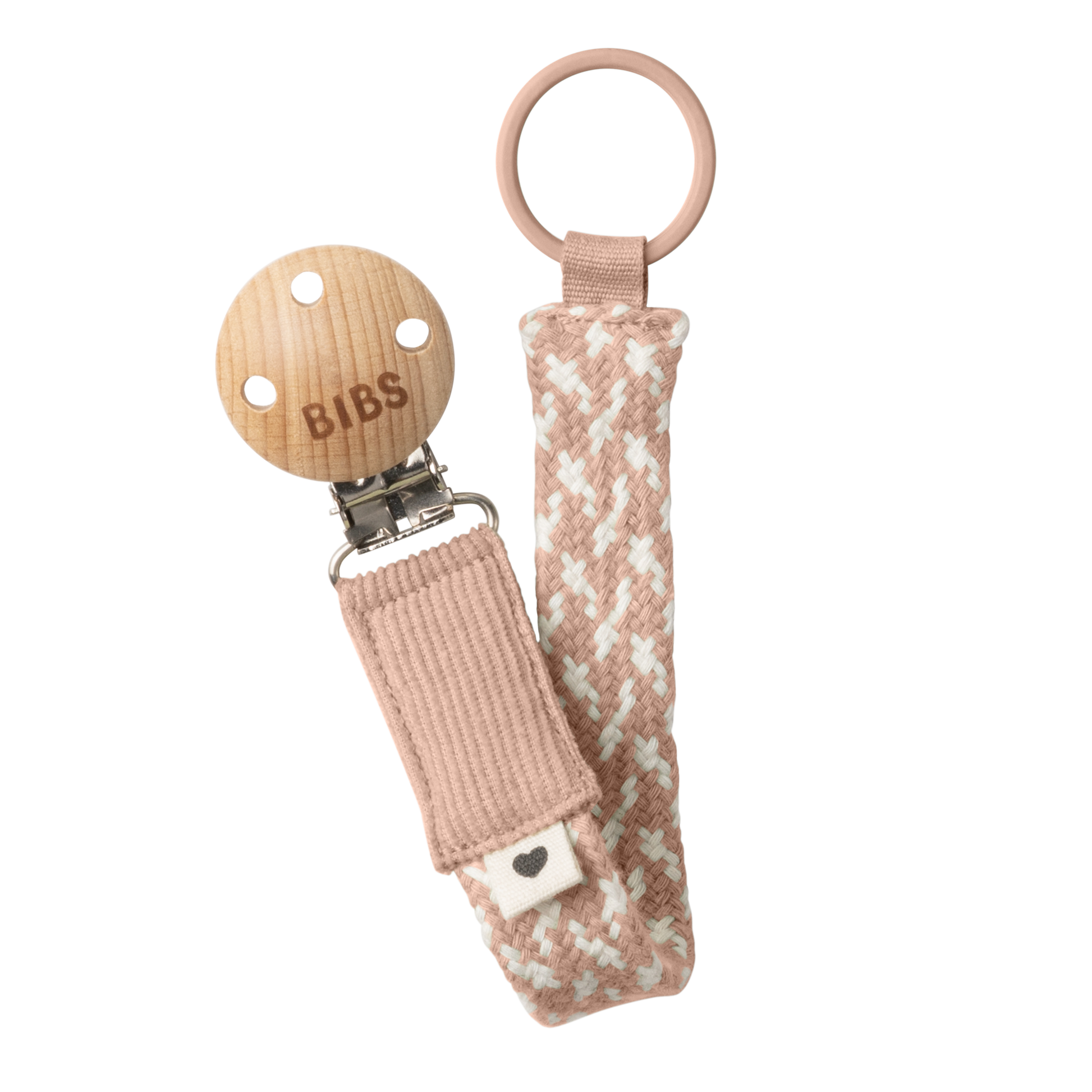BIBS - Pacifier Clip Organic Cotton | Blush - Ivory BIBS - Pacifier Clip Organic Cotton | Blush - Ivory