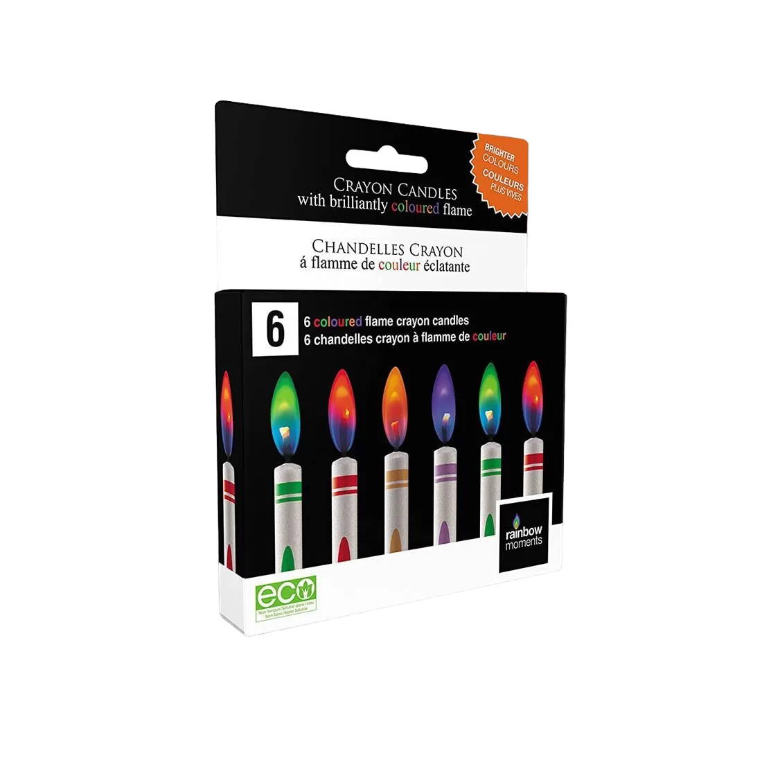 Rainbow Moments - Crayon color flame party candles | 6-pack