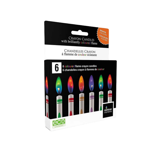 Rainbow Moments - Crayon color flame party candles | 6-pack
