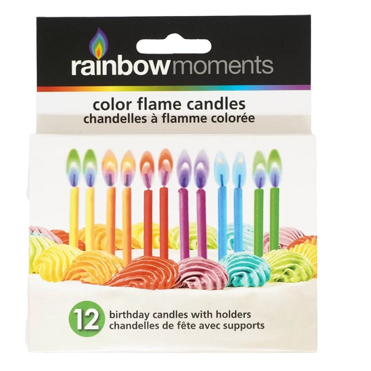 Rainbow Moments - Color Flame Rainbow Candles | 12 Pack