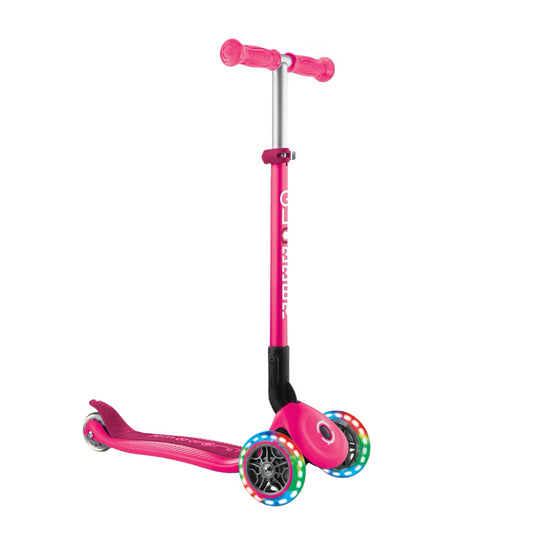 Globber Primo Foldable 3 Wheel Scooter with Lights and adjustable T-Bar (68 - 78 cm) 3Y+ — BambiniJO Jordan