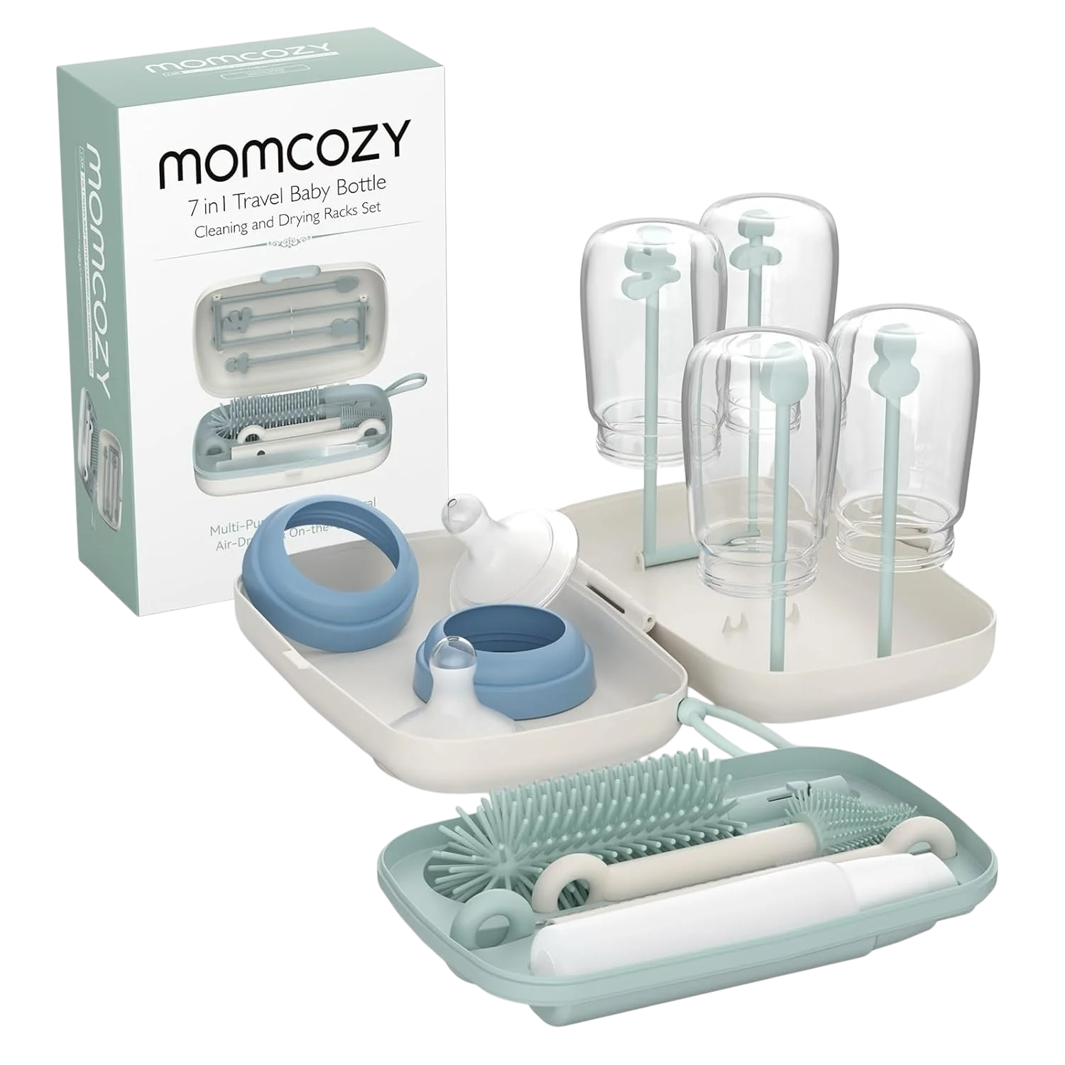 Momcozy - 7 in 1 Bottle Brush + Rack Set Momcozy - 7 in 1 Bottle Brush + Rack Set