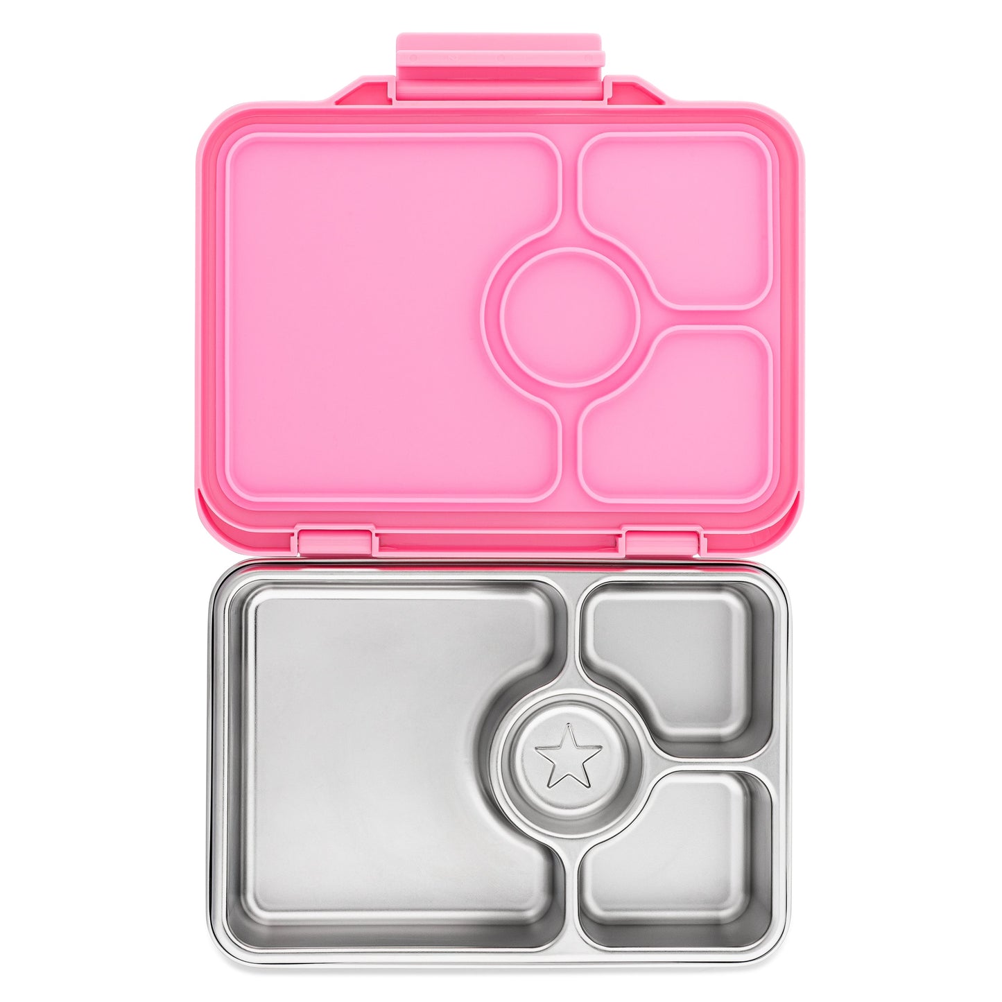 Yumbox Stainless Steel Bento Versailles Pink - Open Flat