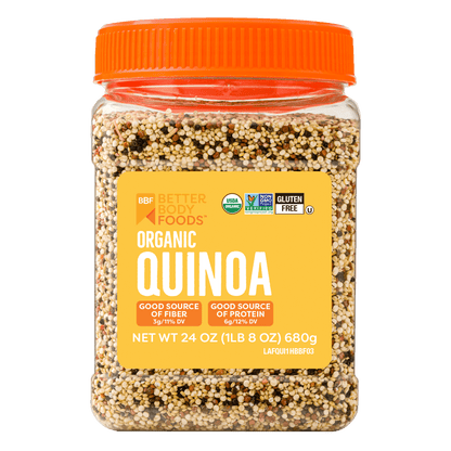 BetterBody Foods Organic Quinoa 680g jar front