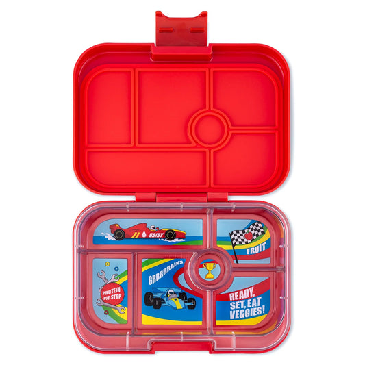 Yumbox - Bento Box | 6 Compartments | Race Cars | Roar Red