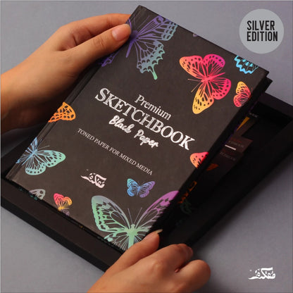 Mofkera | مفكرة | Sketchbook Black Paper Premium | Silver Edition