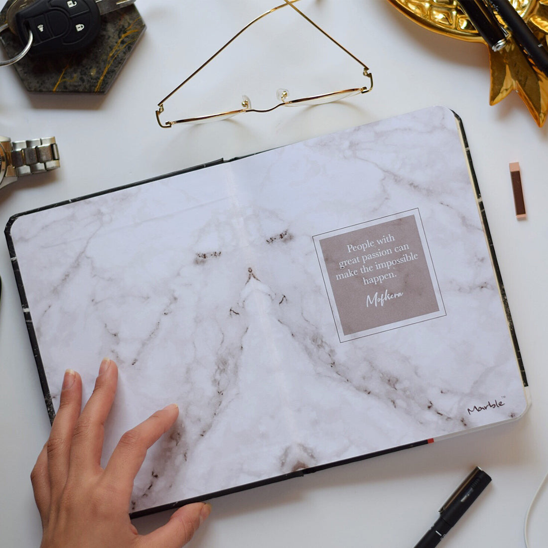 Mofkera | مفكرة | Marble Luxury Notebook Black Size A5