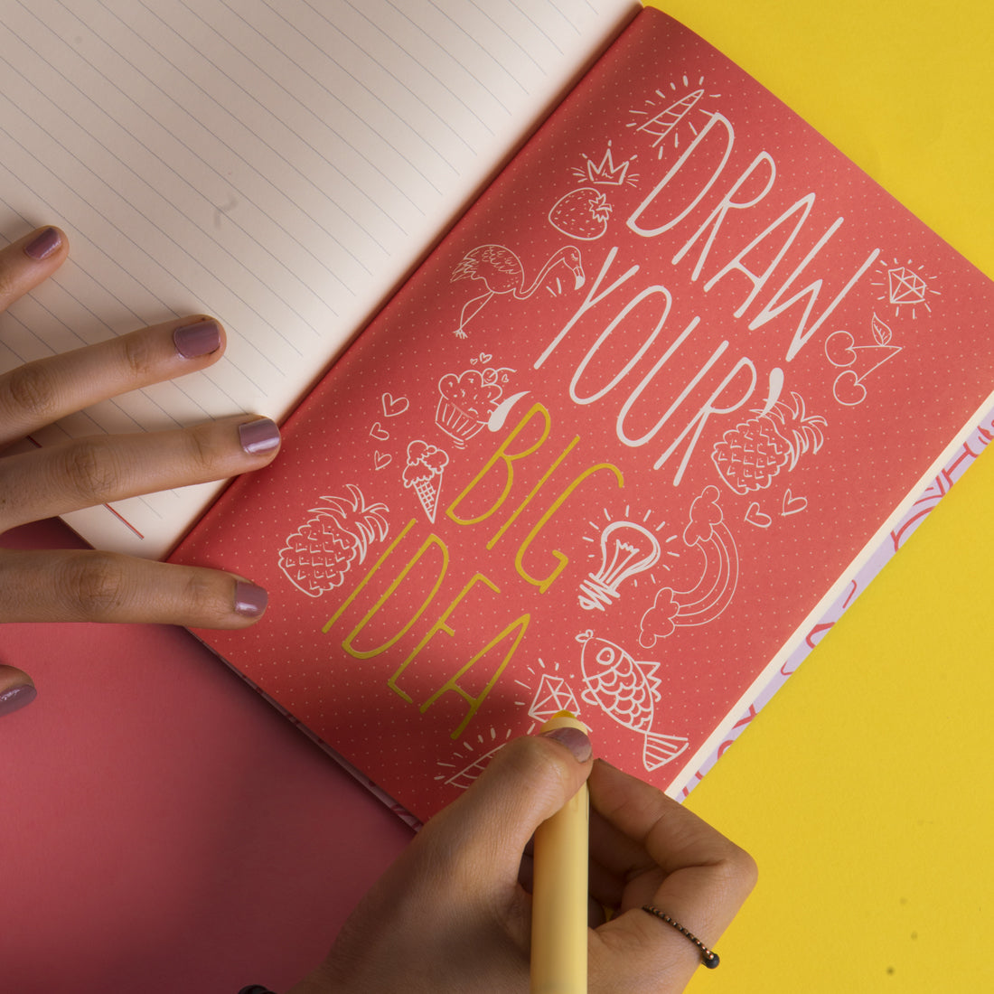 Mofkera | مفكرة | Good Vibes Notebook With Rubber Band Size A6