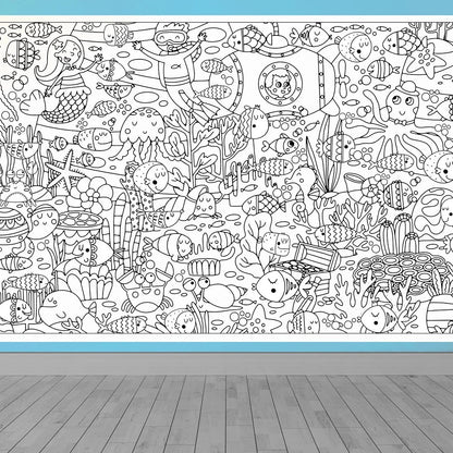 Mofkera | مفكرة | Giant coloring poster - Under the sea