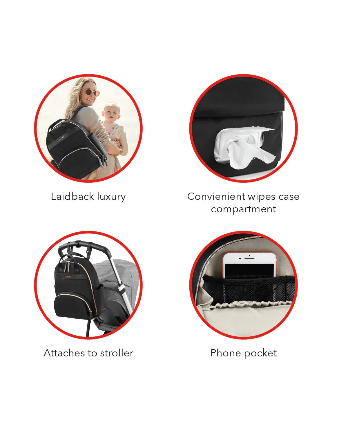 Skip Hop - Envi Luxe Backpack Diaper Bag - Black Skip Hop - Envi Luxe Backpack Diaper Bag - Black