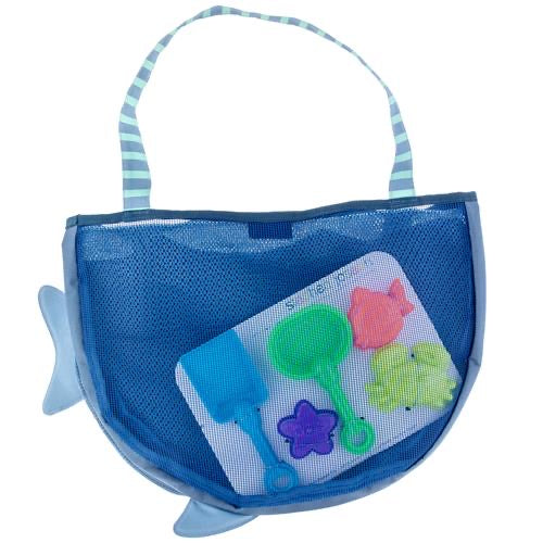 Stephen Joseph - Beach Totes with Sand Toy Play Set - Blue Shark