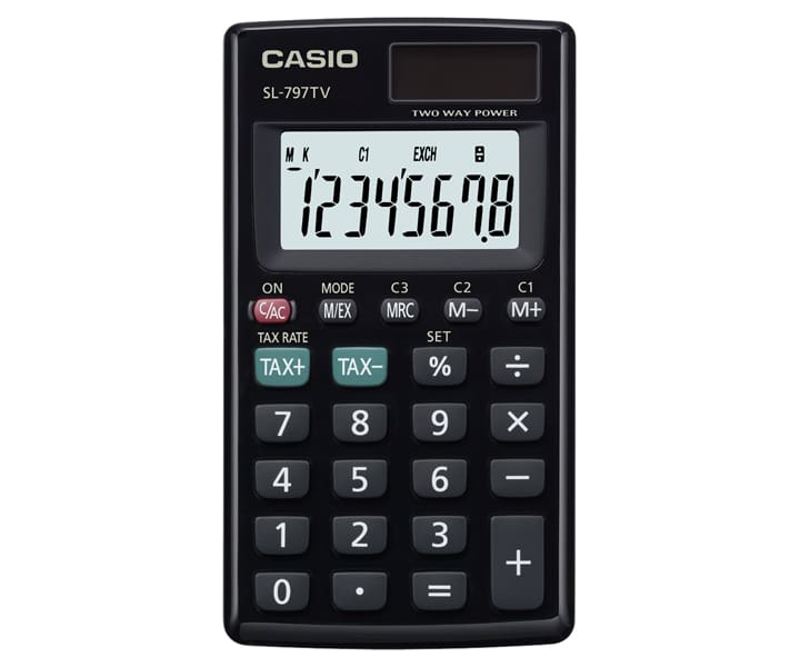 Casio SL-797TV slim pocket calculator black