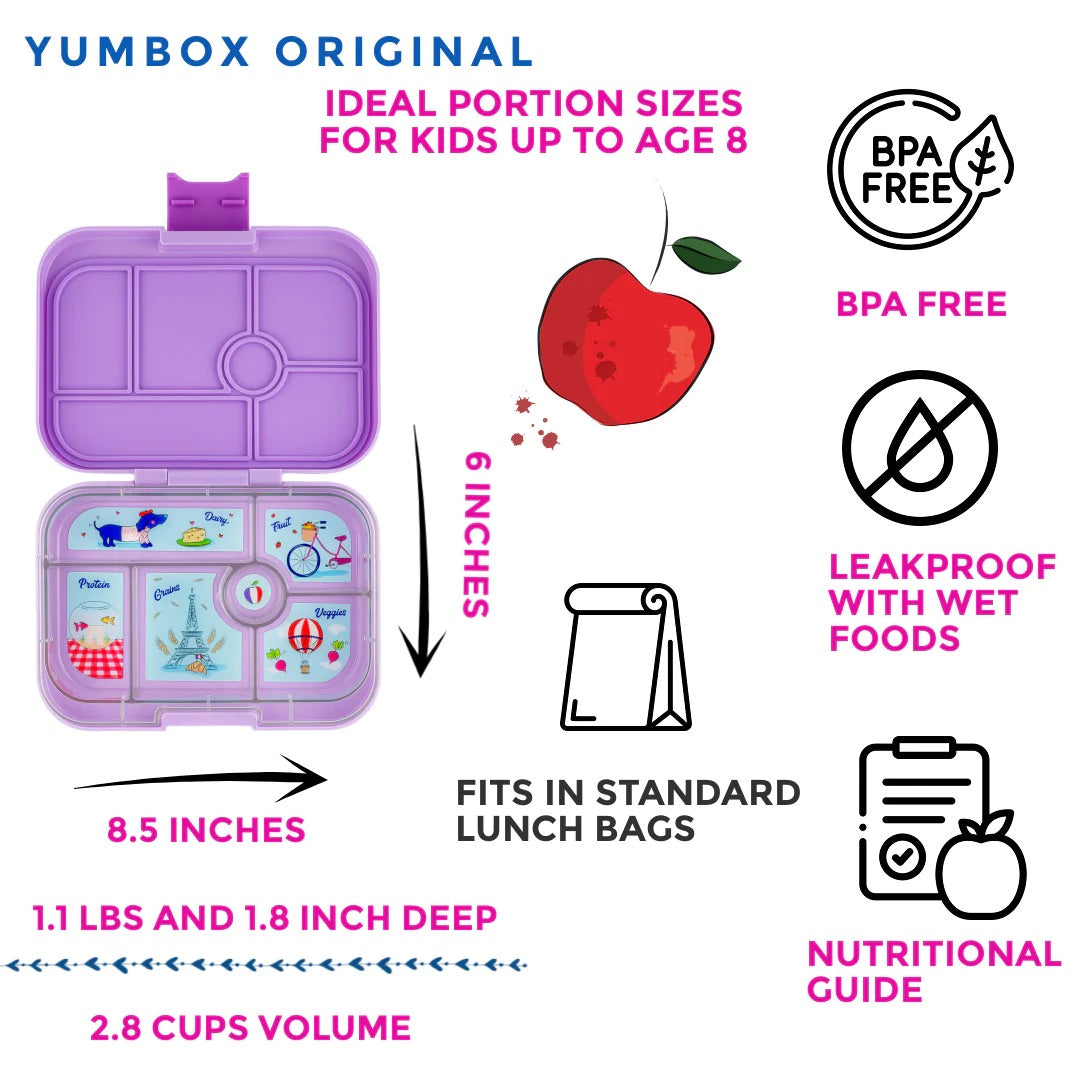 Yumbox - Bento Box | 6 Compartments | Paris | Lulu Purple Yumbox - Bento Box | 6 Compartments | Paris | Lulu Purple