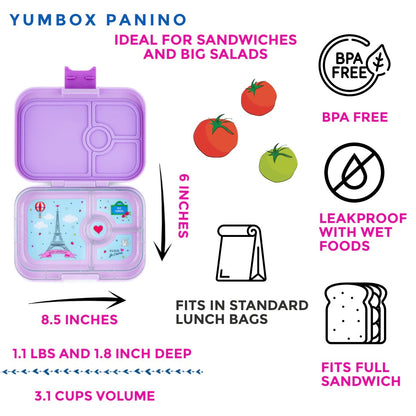 Yumbox - Bento Box | 4 Compartments | Paris | Lulu Purple