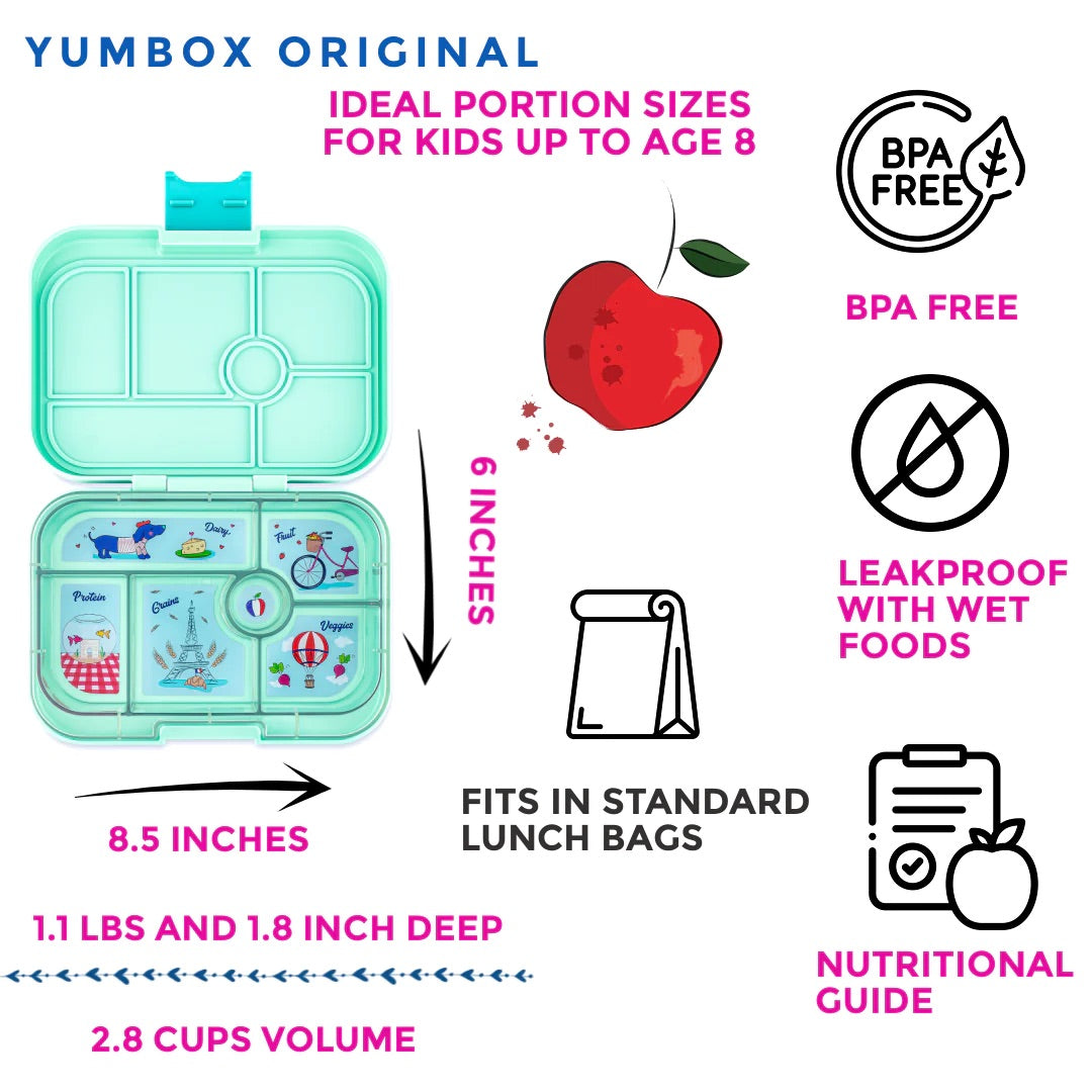 Yumbox - Bento Box | 6 Compartments | Paris | Serene Aqua Blue Yumbox - Bento Box | 6 Compartments | Paris | Serene Aqua Blue