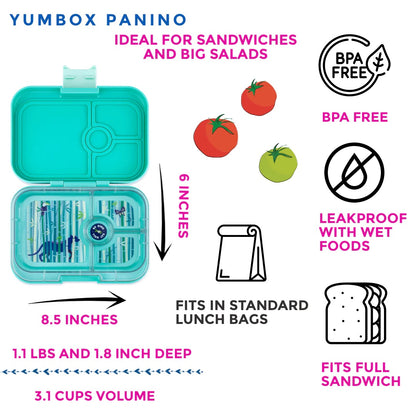 Yumbox - Bento Box | 4 Compartments | Panther | Tropical Aqua