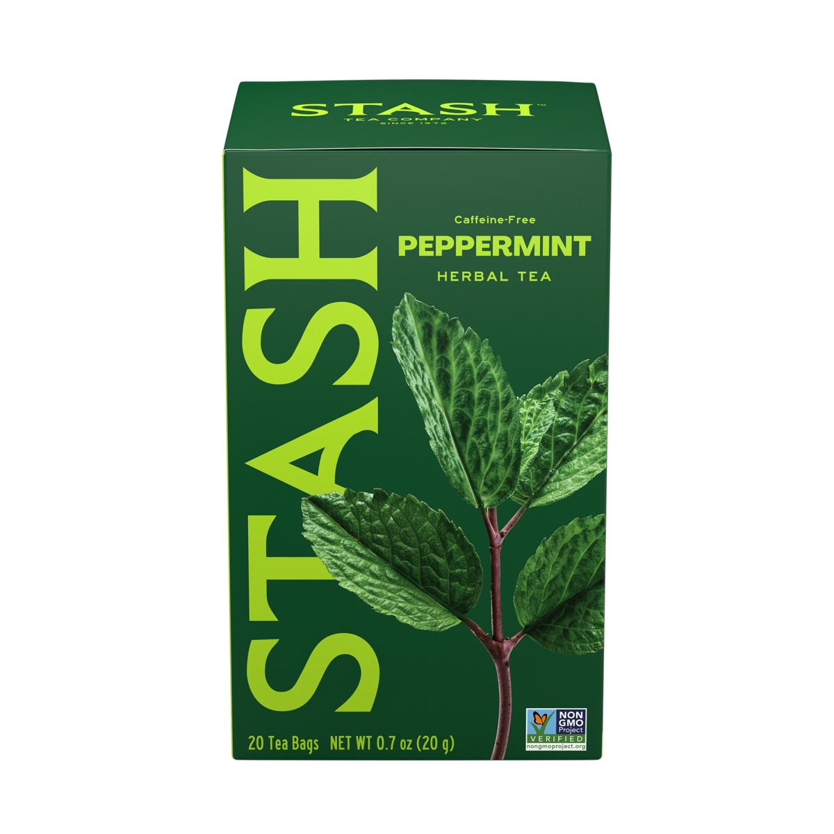 Stash Peppermint Herbal Tea box angle view — BambiniJO Jordan
