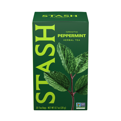 Stash Peppermint Herbal Tea box angle view — BambiniJO Jordan