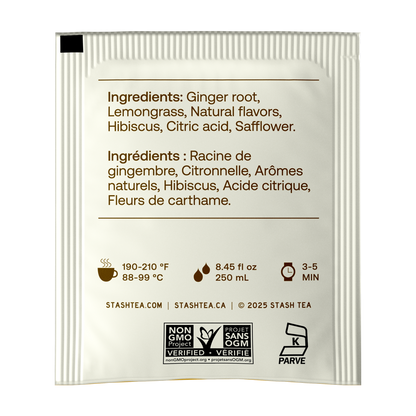 Stash Lemon Ginger tea bag envelope back — BambiniJO Jordan
