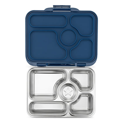 Yumbox - Stainless Steel Bento | 5 Compartments | Leakproof | Santa Fe Blue