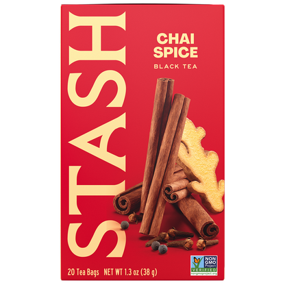 Stash Chai Spice Black Tea 20 bag box front — BambiniJO Jordan
