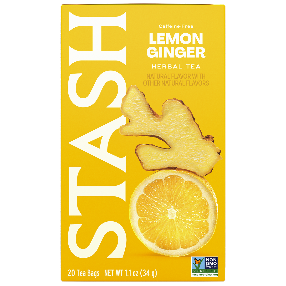 Stash Lemon Ginger Herbal Tea 20 bag box front — BambiniJO Jordan
