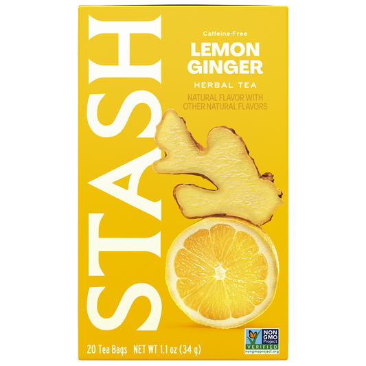 Stash Lemon Ginger Herbal Tea 20 bag box front — BambiniJO Jordan