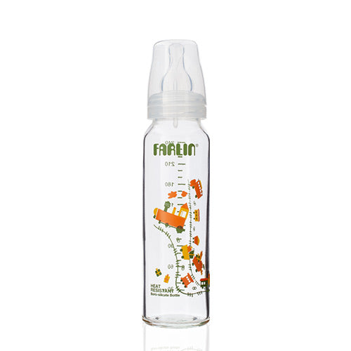 Farlin - α-33 Heat Resistant Glass Feeding Bottle | 240ml