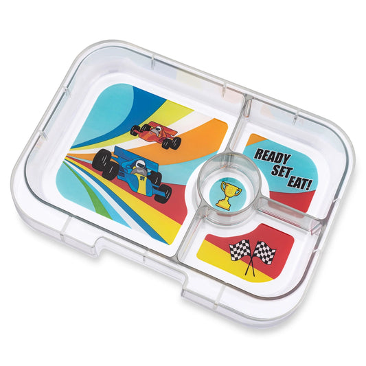 Yumbox Bento Box 4 Compartments Race Cars Matcha Green — BambiniJO Jordan