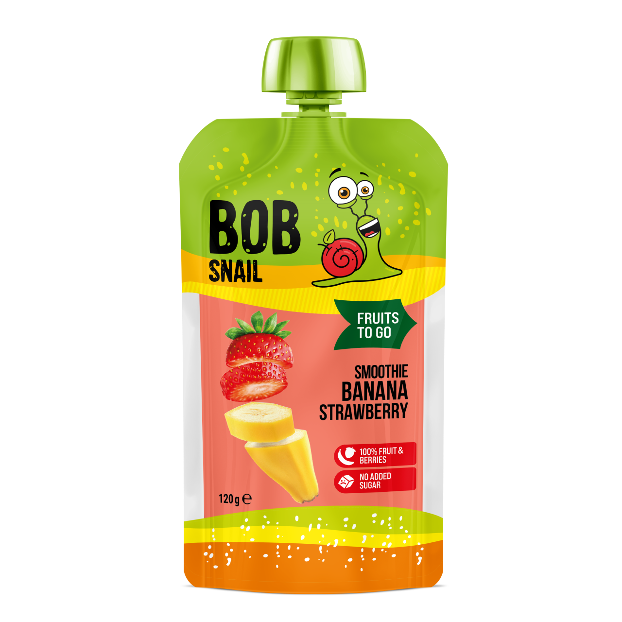 Bob Snail Fruit Puree Pouch Banana & Strawberry 120g — BambiniJO Jordan
