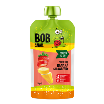 Bob Snail Fruit Puree Pouch Banana & Strawberry 120g — BambiniJO Jordan