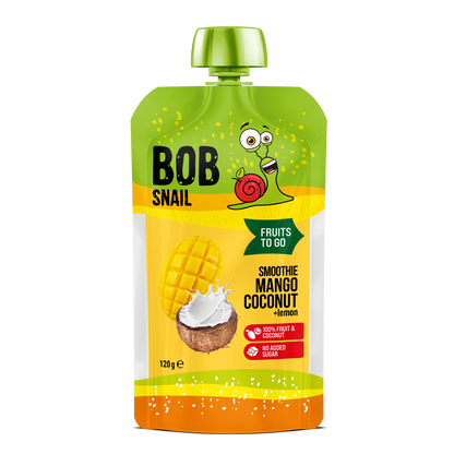 Bob Snail Fruit Puree Pouch Mango, Coconut & Lemon 120g — BambiniJO Jordan