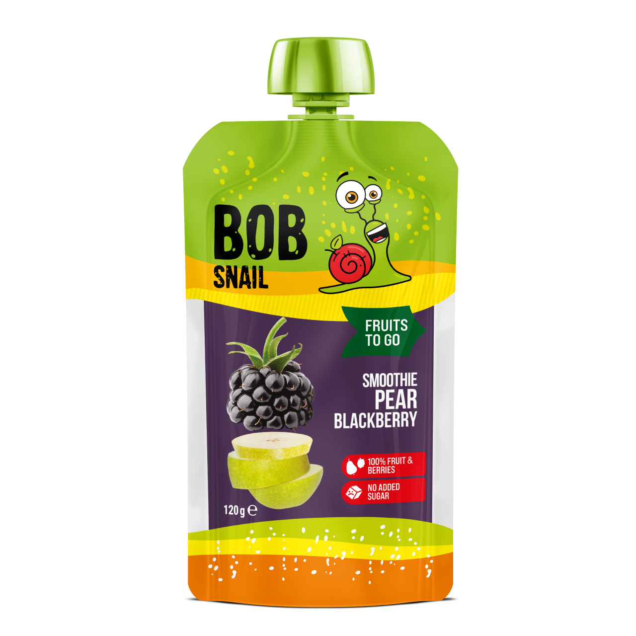 Bob Snail Fruit Puree Pouch Pear & Wild Blackberry 120g — BambiniJO Jordan